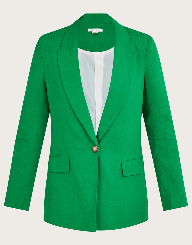 Stella Single-Breasted Blazer, Green (GREEN), large