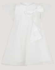 Baby Winnie Satin Bow Party Dress, Ivory (IVORY), large