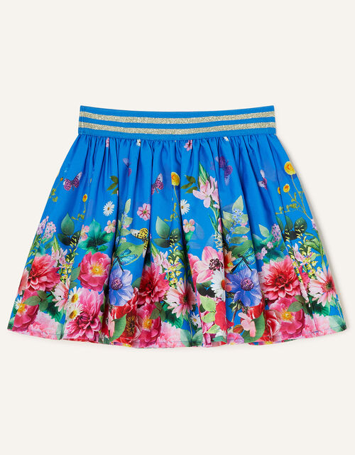 Large Flower Placement Skirt in Recycled Polyester, Blue (BLUE), large