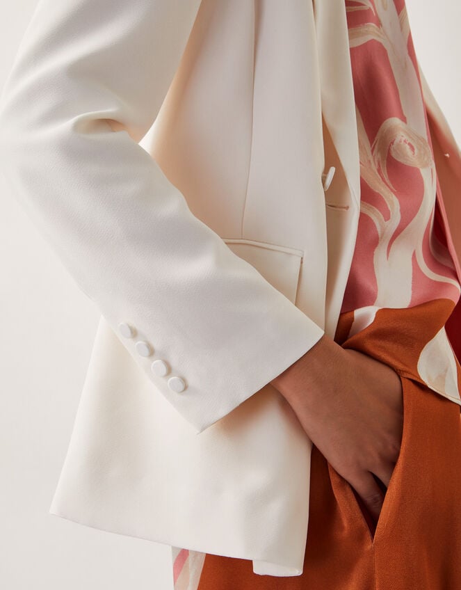 Ashley Double-Breasted Blazer, Ivory (IVORY), large