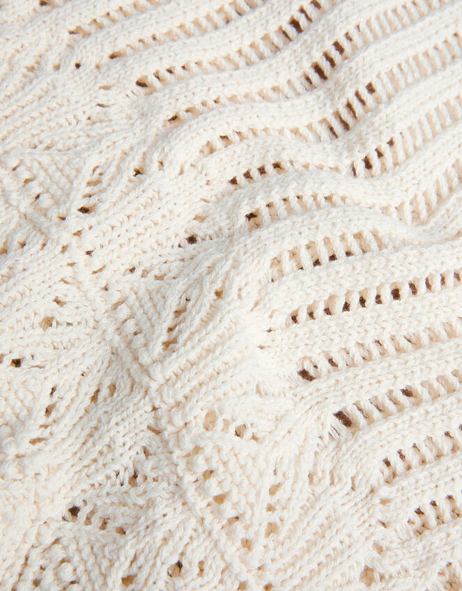 Cropped Knit Jumper, Ivory (IVORY), large