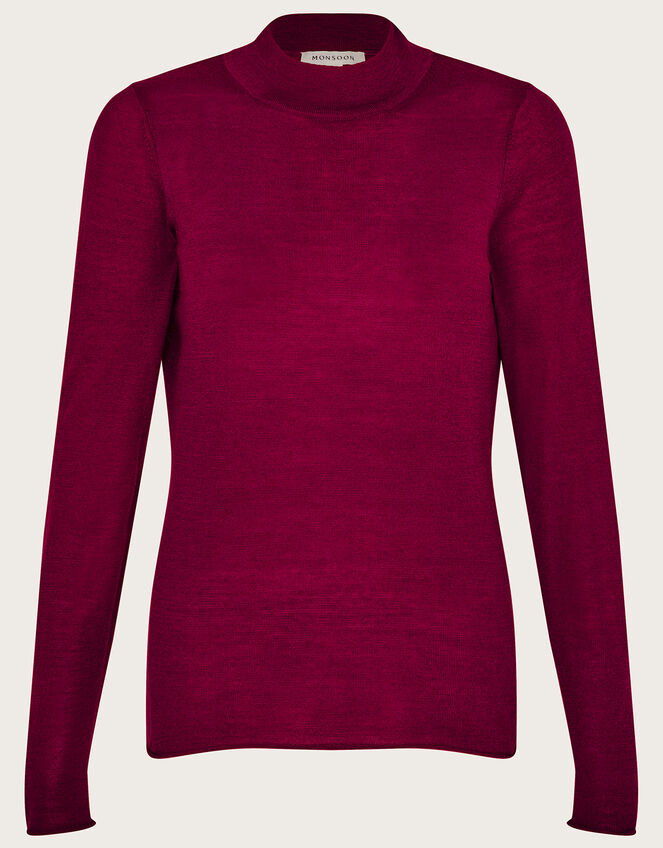 Turtle Neck Top, DARK PINK, large