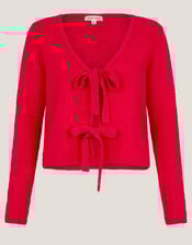 Tina Tie Front Cardigan, Red (RED), large