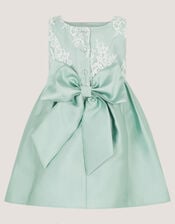 Baby Juno Lace Satin Dress, Green (SAGE), large
