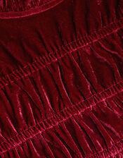 Floral Velvet Disco Dress, Red (BURGUNDY), large