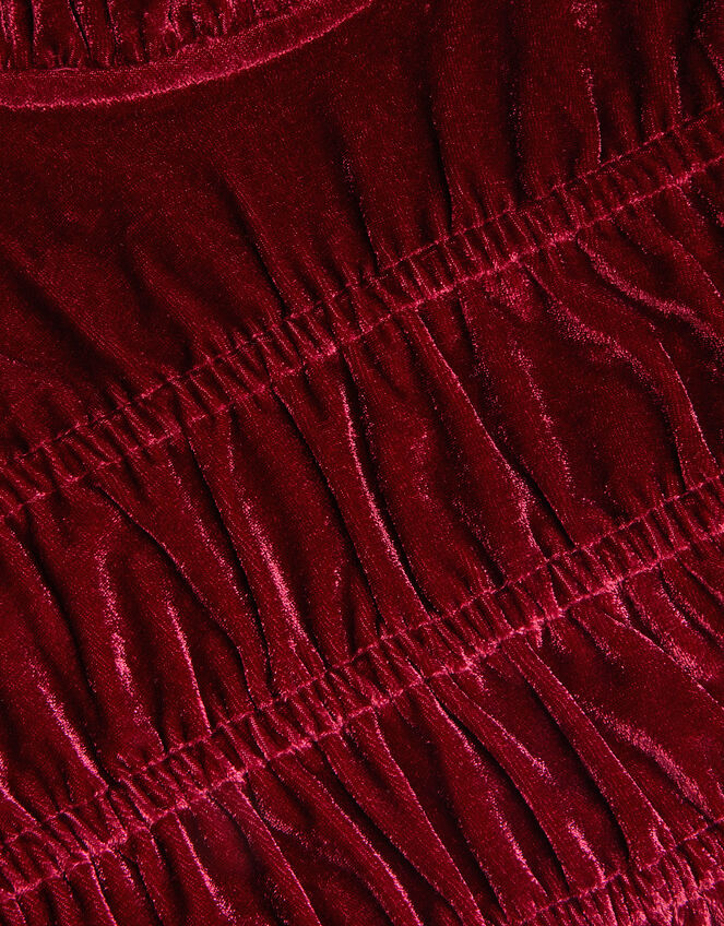 Floral Velvet Disco Dress, Red (BURGUNDY), large