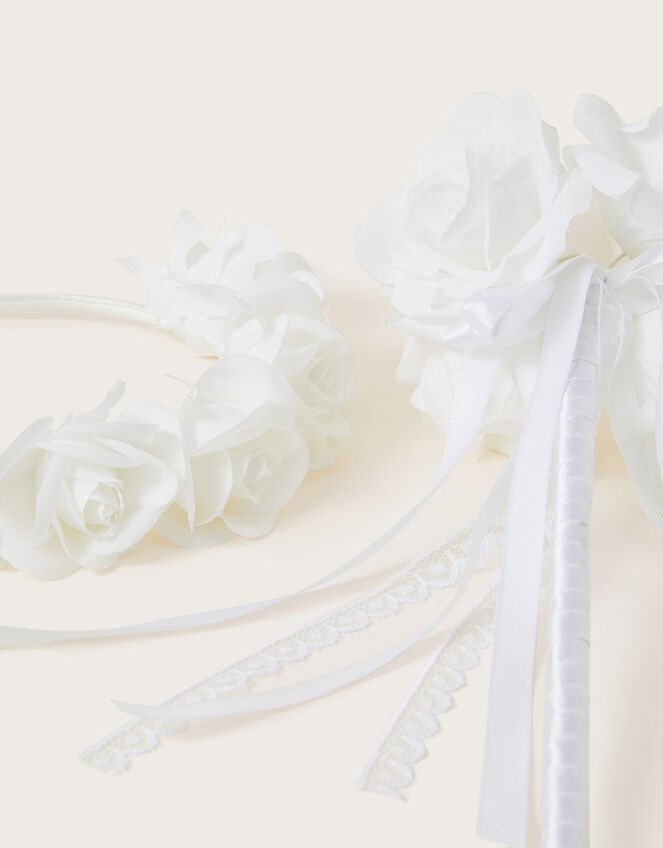 Bridesmaid Flower Hairband and Posie Set, , large