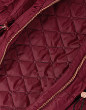 Lightweight Frill Raincoat, Red (BURGUNDY), large