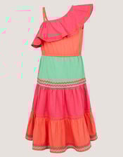 One-Shoulder Colourblock Dress, Multi (MULTI), large