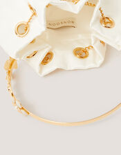 Floral Metal Handle Bag, Ivory (IVORY), large