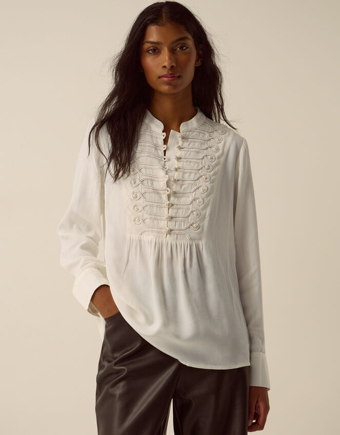 Pippa Military Top, Ivory (IVORY), large