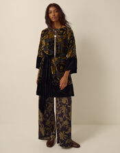 Octavia Floral Devor&eacute; Tunic Dress, Gold (GOLD), large