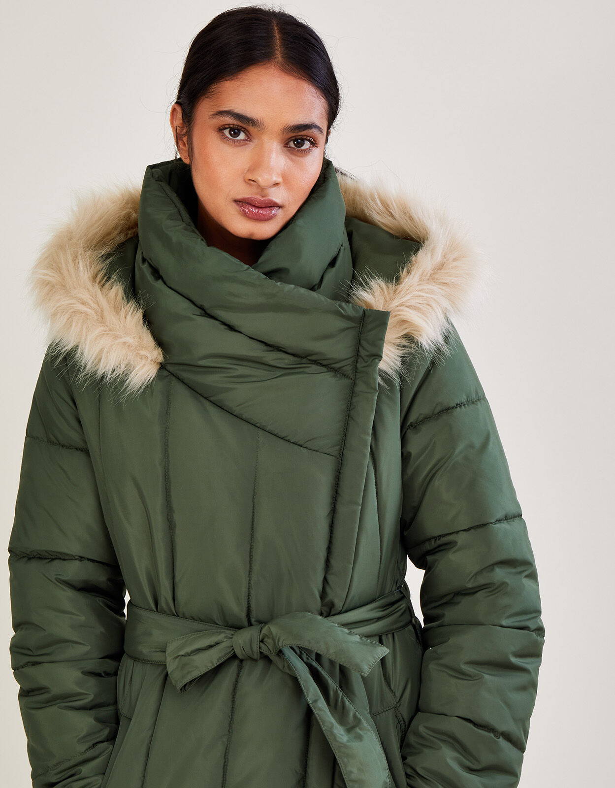 Vera Vertical Stitch Padded Coat with 