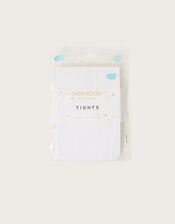 Semi-Sheer Spotty Tights, White (WHITE), large