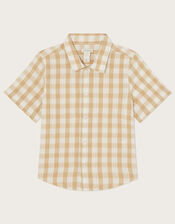 Seersucker Check Shirt, Natural (STONE), large