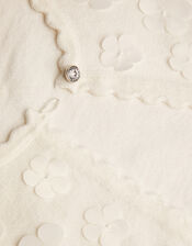 3D Petal Cardigan, Ivory (IVORY), large