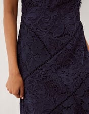 Gina Floral Lace Midi Dress, Blue (NAVY), large