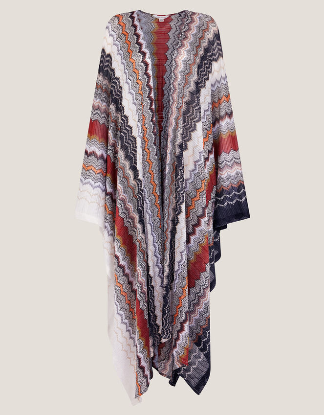 Ava Zigzag Stripe Beach Cover-Up, Natural (NEUTRAL), large