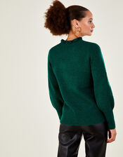 Velvet Star Jumper with Recycled Polyester, Green (GREEN), large