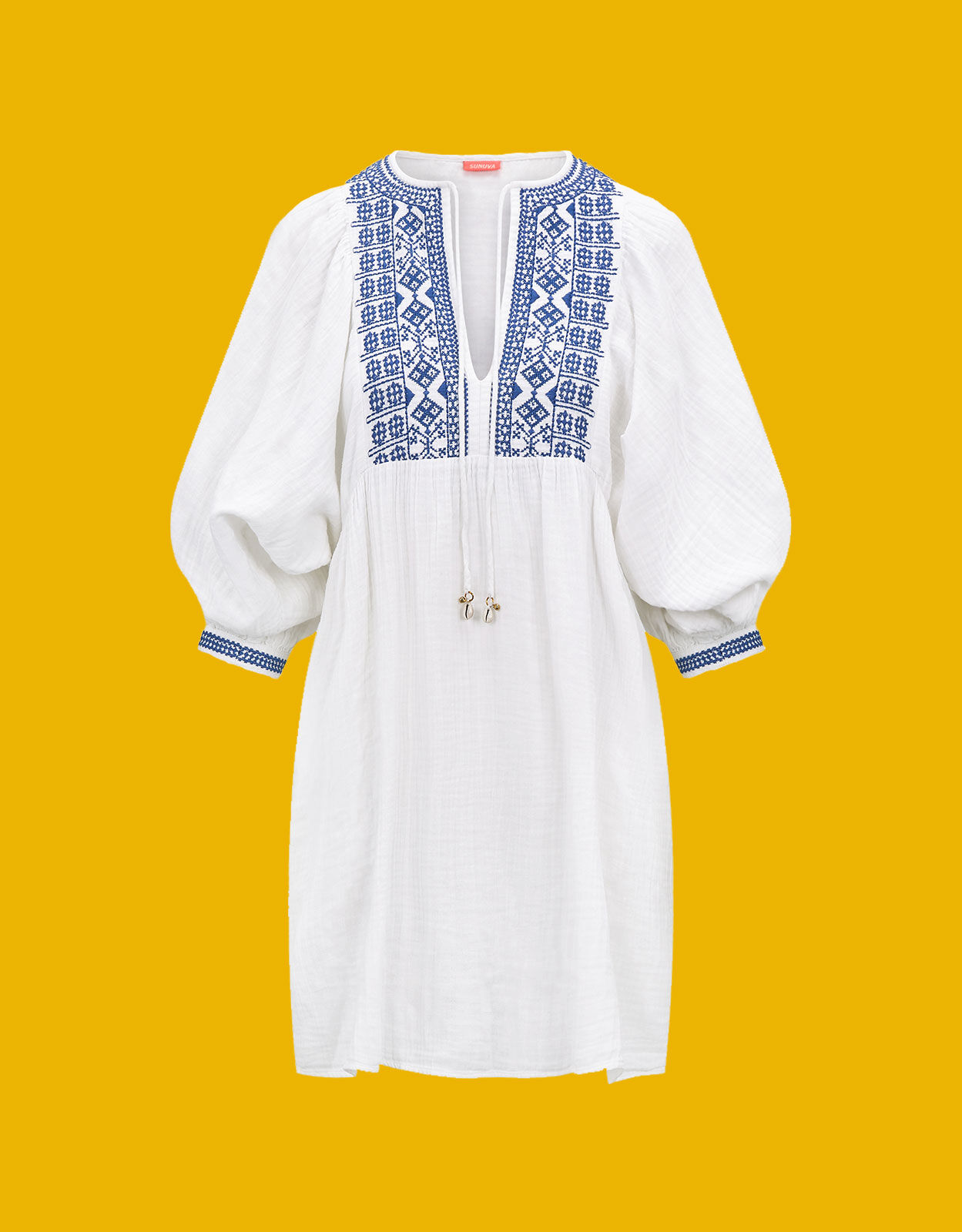 White embroidered peasant sales dress