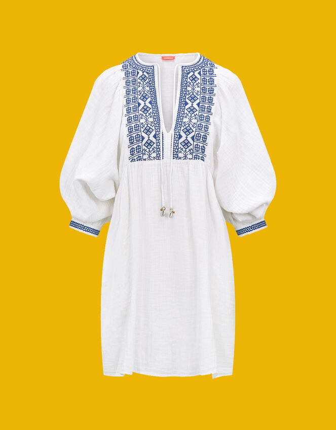 Sunuva Embroidered Dress, White (WHITE), large