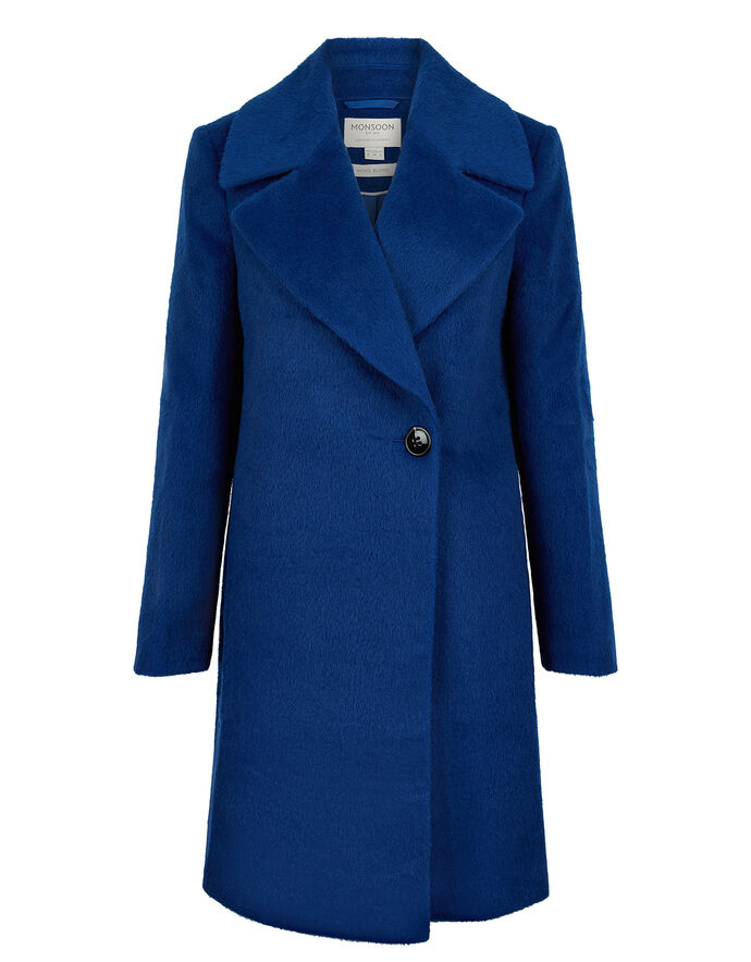 Eliza Textured Coat Blue | Women's Coats | Monsoon UK.