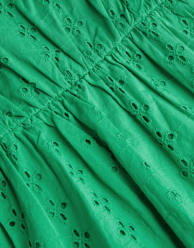 Broderie Frill Dress, Green (GREEN), large