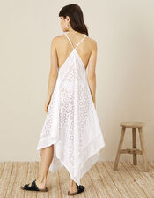 Miquel Broderie Hanky Hem Dress, White (WHITE), large