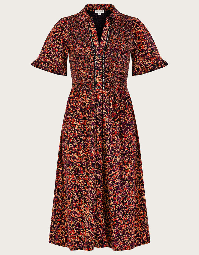 Print Shirt Dress, Red (RED), large