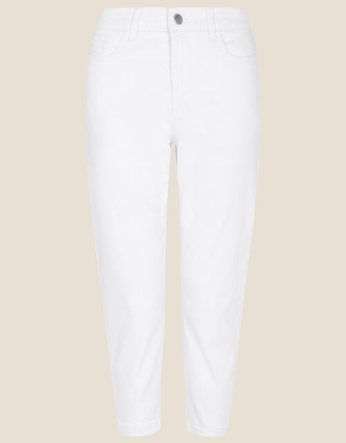 Idabella Cropped Denim Jeans, White (WHITE), large