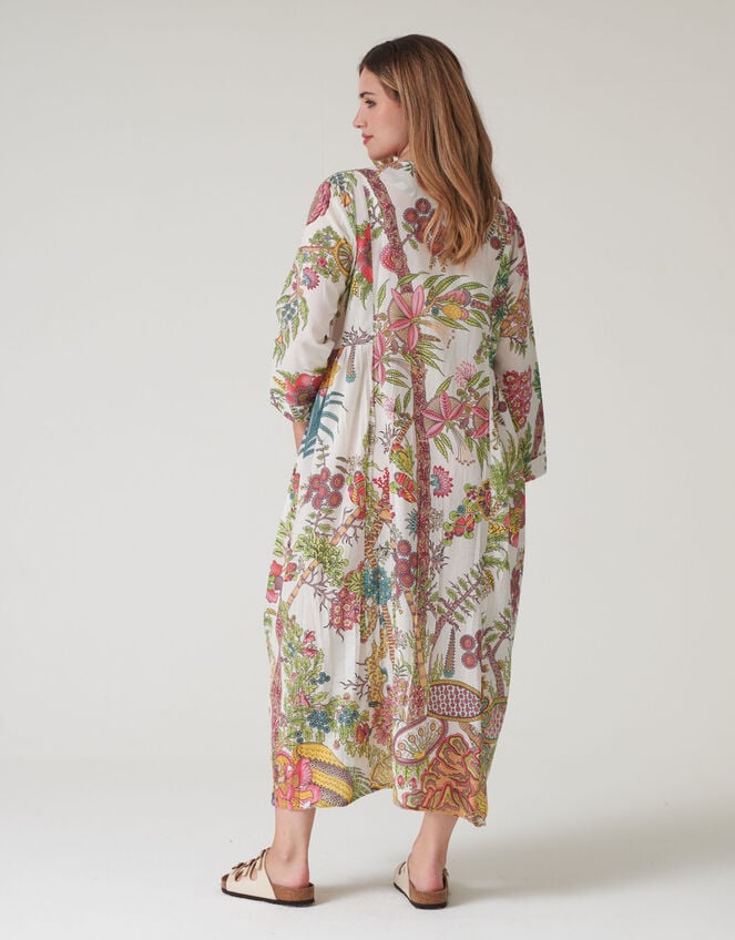 One Hundred Stars Boho Garden Print Maxi Dress, Natural (ECRU), large