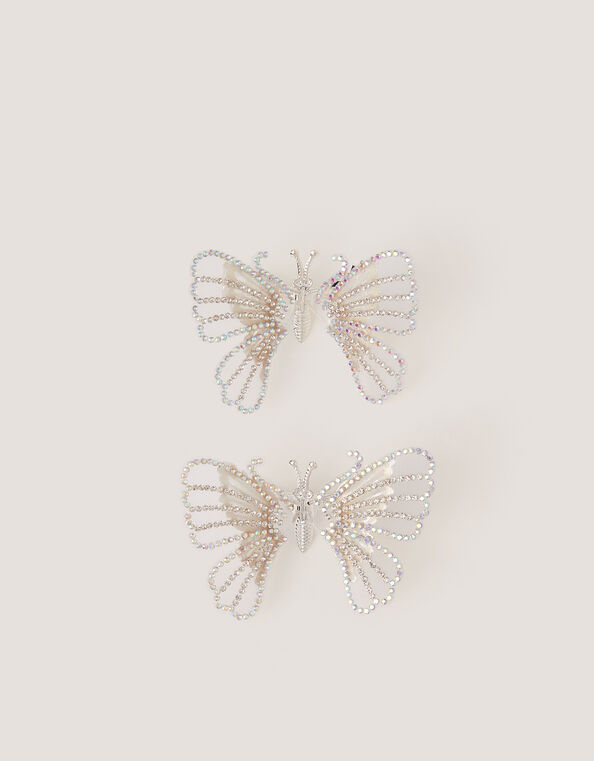 2-Pack Rhinestone Spring Butterfly Hair Clips, , large