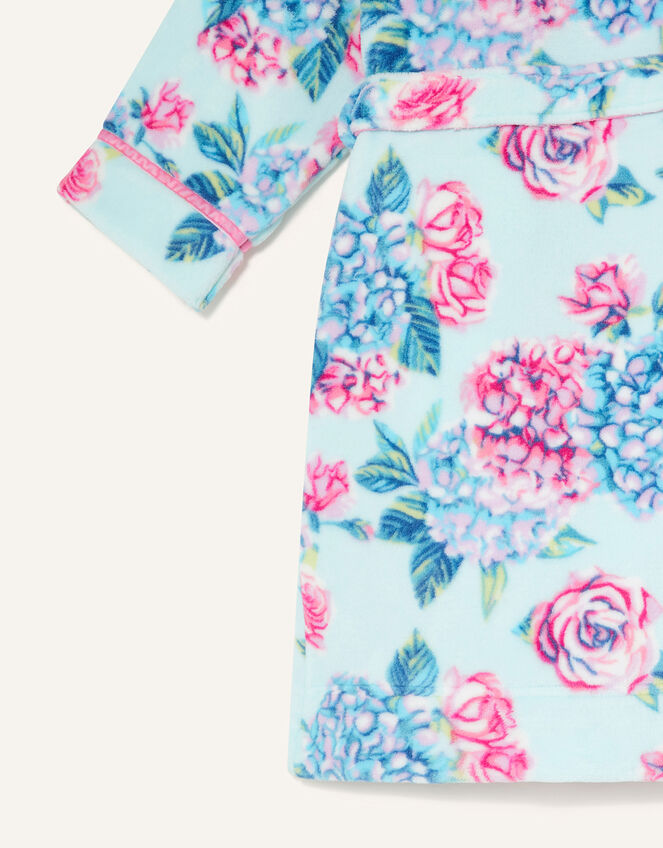Elle Floral Chunky Robe, Blue (AQUA), large