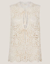 Ren Crochet Waistcoat, Ivory (IVORY), large