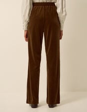 Mila Velvet Straight Leg Trousers, Green (KHAKI), large