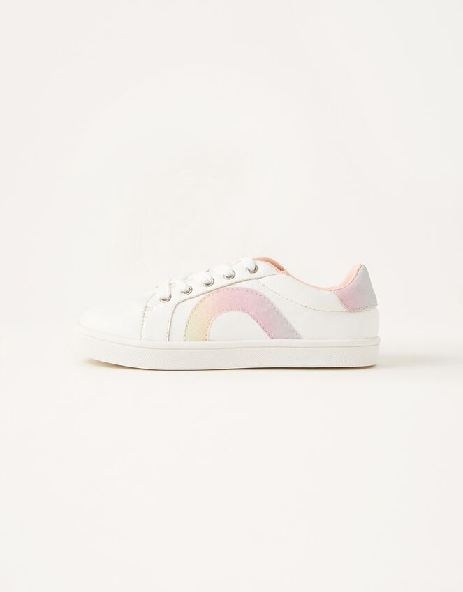 Pastel Ombre Rainbow Trainers, Ivory (IVORY), large