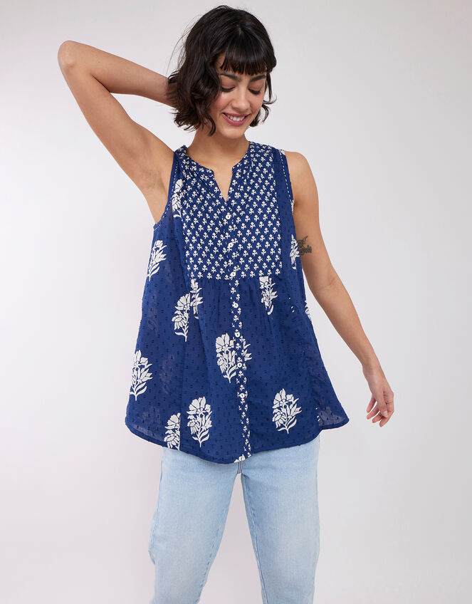East Clover Top, Blue (NAVY), large