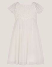 Baby Starla Lace Tulle Dress, Ivory (IVORY), large