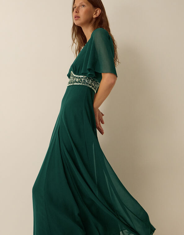 Sienna Embellished Maxi Dress, Green (DARK GREEN), large
