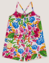 Tropical Print Jersey Playsuit, Multi (MULTI), large