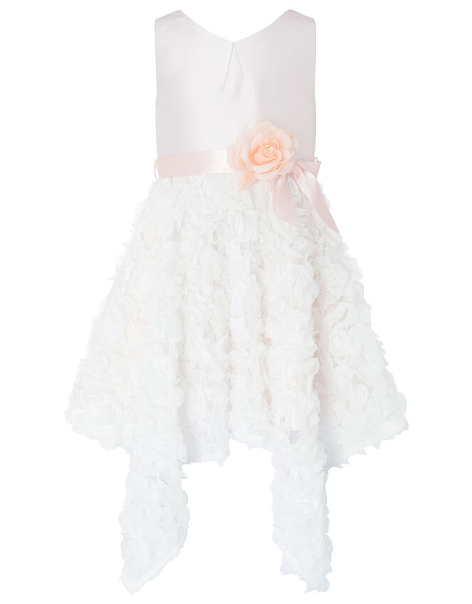 Orabelle Hanky Hem Dress with 3D Flowers, Pink (PALE PINK), large