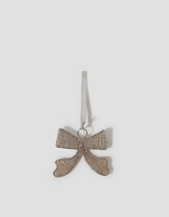 Beaded Bow Christmas Tree Decoration, , large