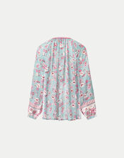 East Clementine Embroidered Floral Blouse, Green (MINT), large