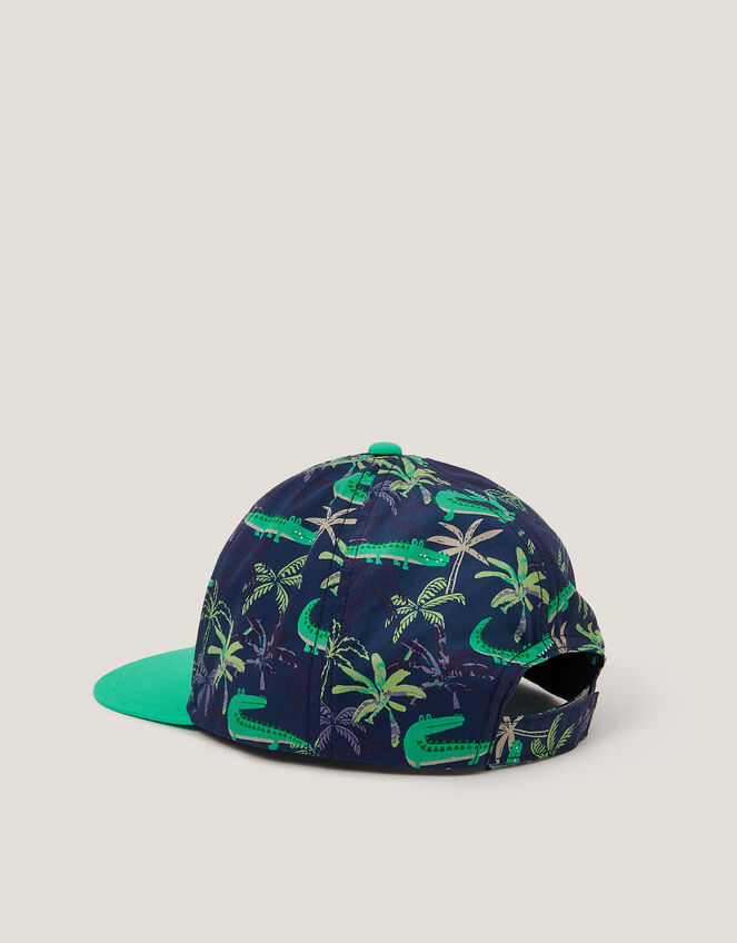 Crocodile Print Cap, Blue (BLUE), large