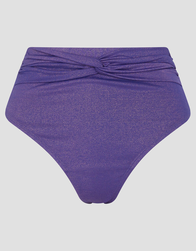 Eve Shimmer High Waisted Bikini Bottom, Blue (NAVY), large