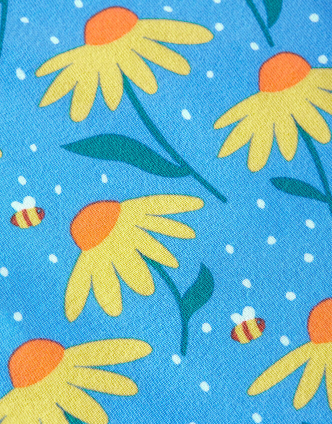 Frugi Floral Print Leggings, Blue (BLUE), large