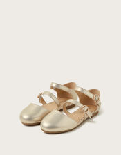 Two Strap Ballet Flats, Gold (GOLD), large