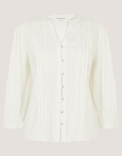 Leila Lace Jersey Top, Ivory (IVORY), large