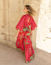 Piti Cuiti Boho Floral Wide Leg Jumpsuit, Pink (PINK), large