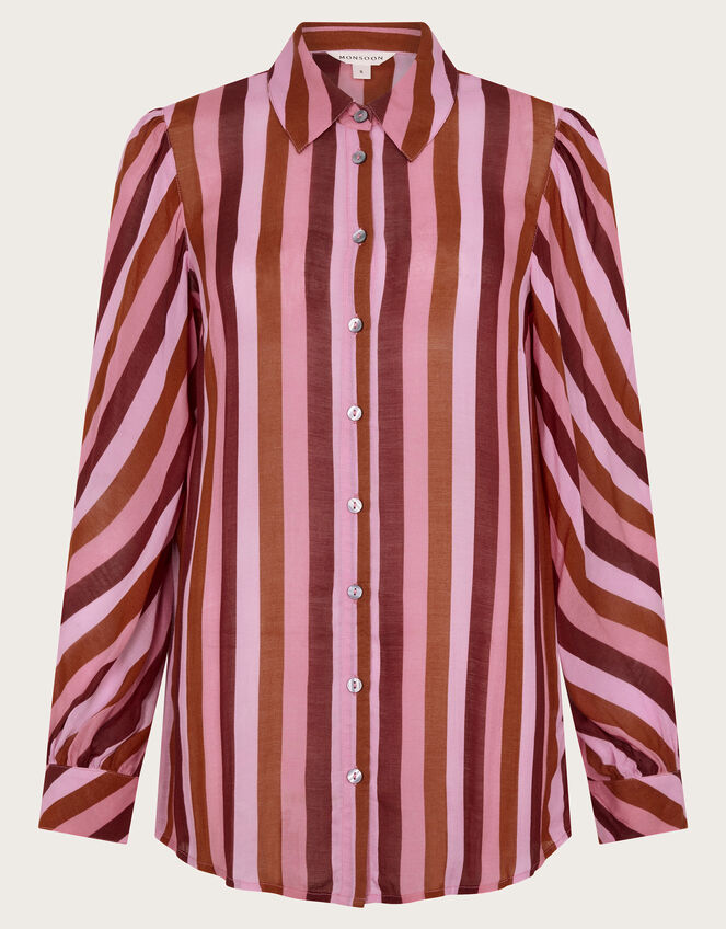 Solana Stripe Shirt, Pink (PINK), large
